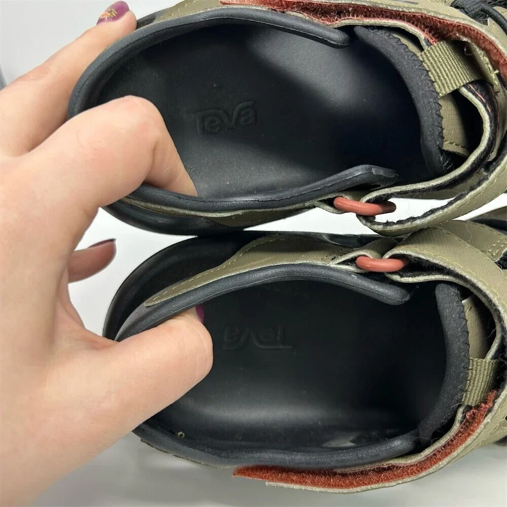 Teva Flintwood Men's Closed-Toe Sport Water Sandals Dark Olive Bungee Size 8
